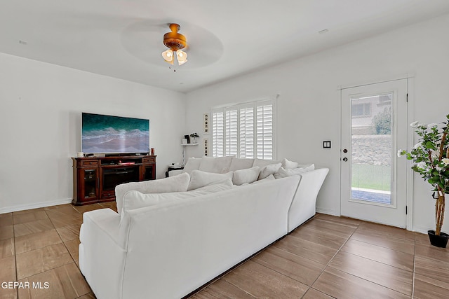 3143 Red Maple, El Paso, TX 79938 - living area featuring a ceiling fan and light tile patterned floors