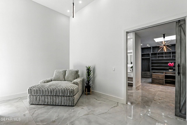 6325 Camino Pinon, El Paso, TX 79932 - living area with marble look tile flooring and recessed lighting