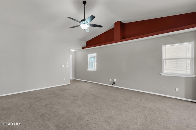 7029 Copper Canyon Dr, El Paso, TX 79934 - carpeted empty room featuring ceiling fan and high vaulted ceiling