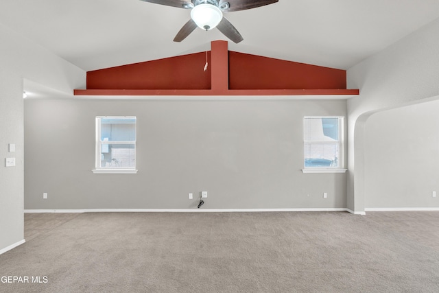 7029 Copper Canyon Dr, El Paso, TX 79934 - carpeted spare room with a ceiling fan, plenty of natural light, and vaulted ceiling