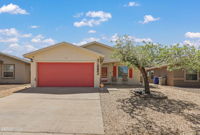 11652 Ochre Bluff Ln, El Paso, TX 79934 - ranch-style home with driveway, a garage, and stucco siding