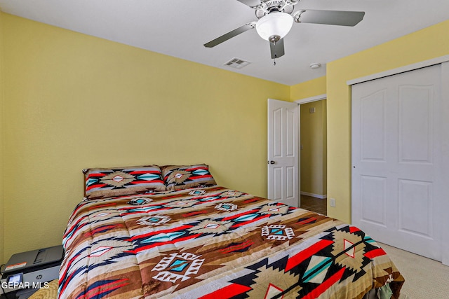 11652 Ochre Bluff Ln, El Paso, TX 79934 - carpeted bedroom featuring ceiling fan and a closet