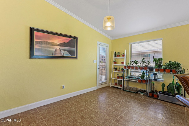11652 Ochre Bluff Ln, El Paso, TX 79934 - office space with crown molding and dark tile patterned floors