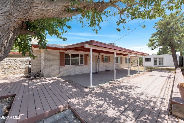 3313 Dublin Rd, El Paso, TX 79925 - wooden deck with french doors