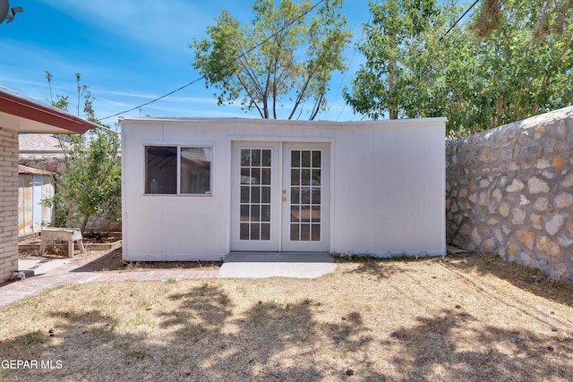 3313 Dublin Rd, El Paso, TX 79925 - view of outdoor structure featuring french doors
