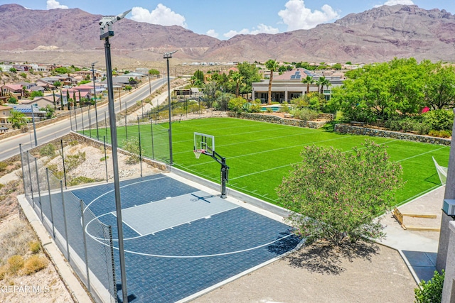 1348 Franklin Wind Place, El Paso, TX 79912 - view of sport court featuring community basketball court, a mountain view, and a residential view
