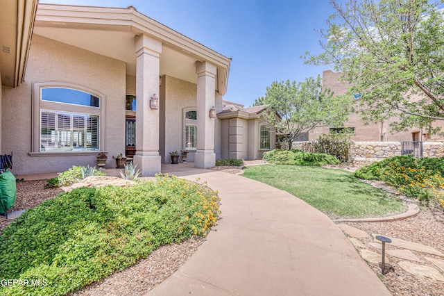 1348 Franklin Wind Place, El Paso, TX 79912 - doorway to property featuring stucco siding