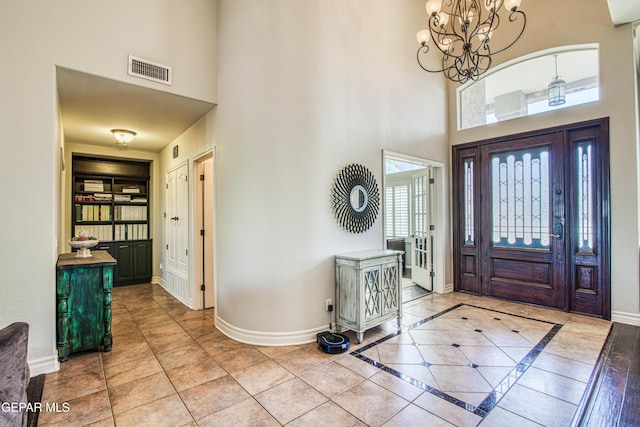 1348 Franklin Wind Place, El Paso, TX 79912 - foyer entrance featuring a towering ceiling and a chandelier