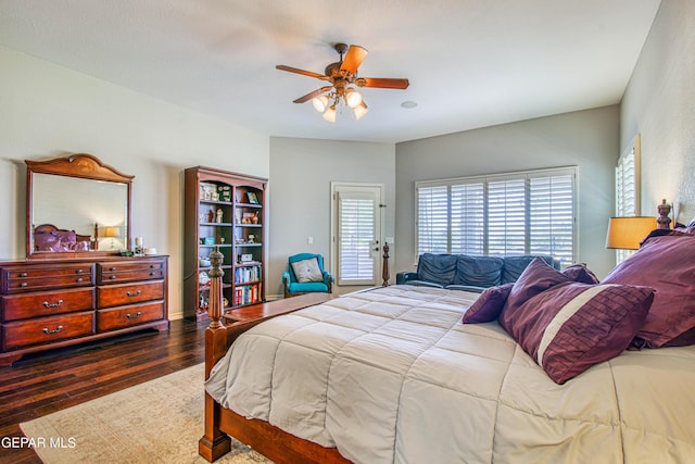 1348 Franklin Wind Place, El Paso, TX 79912 - bedroom with wood finished floors and ceiling fan