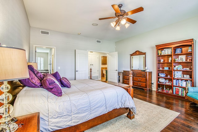 1348 Franklin Wind Place, El Paso, TX 79912 - bedroom featuring dark wood-style flooring and a ceiling fan