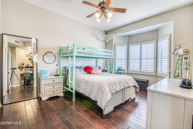 1348 Franklin Wind Place, El Paso, TX 79912 - bedroom featuring dark wood finished floors and a ceiling fan