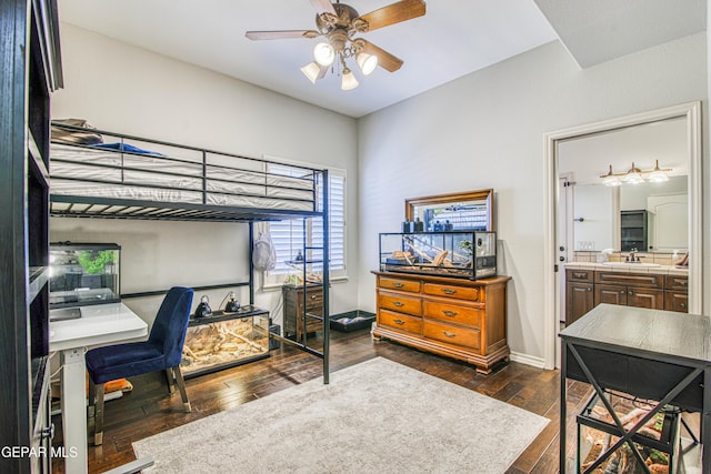 1348 Franklin Wind Place, El Paso, TX 79912 - bedroom with dark wood-style flooring and ensuite bathroom