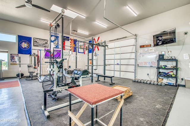 1348 Franklin Wind Place, El Paso, TX 79912 - garage with a ceiling fan