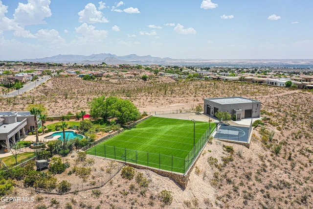 1348 Franklin Wind Place, El Paso, TX 79912 - aerial view of mountains and a pool area