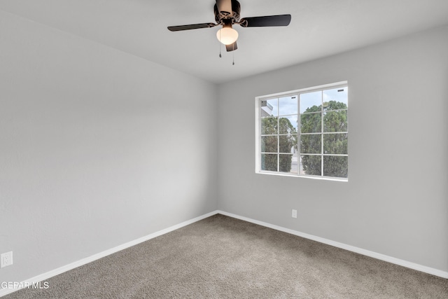8936 Mount Rushmore Ln, El Paso, TX 79904 - carpeted spare room featuring baseboards and a ceiling fan