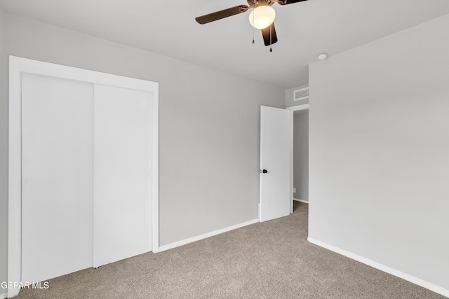 8936 Mount Rushmore Ln, El Paso, TX 79904 - unfurnished bedroom featuring carpet flooring, a closet, and ceiling fan