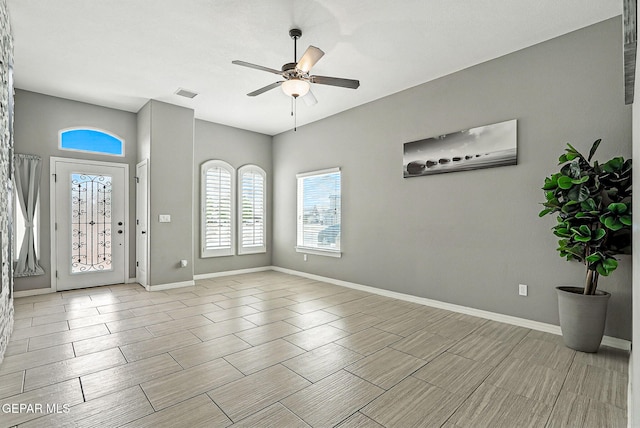 13675 Everingham St, El Paso, TX 79928 - entryway with a ceiling fan and wood tiled floors