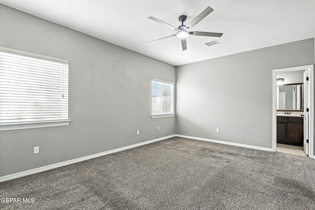 13675 Everingham St, El Paso, TX 79928 - unfurnished bedroom with carpet flooring, ensuite bath, and ceiling fan