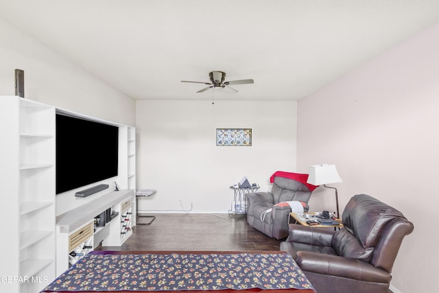 658 Sara Lynn Ct, El Paso, TX 79932 - living area with ceiling fan and wood finished floors