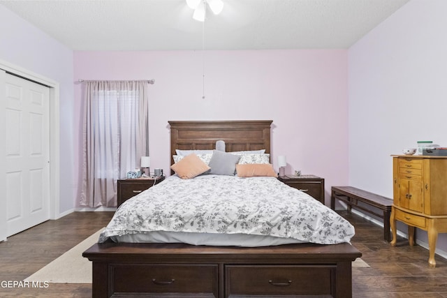 658 Sara Lynn Ct, El Paso, TX 79932 - bedroom with dark wood-style floors and a closet