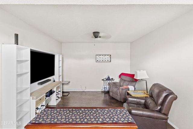 658 Sara Lynn Ct, El Paso, TX 79932 - living area featuring wood finished floors and a ceiling fan