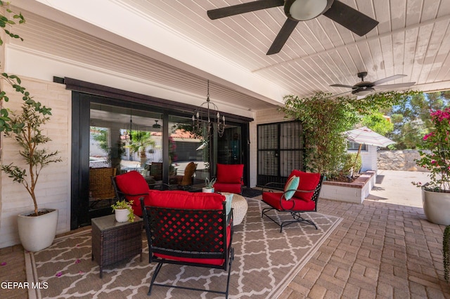 1386 Loma Verde Dr, El Paso, TX 79936 - view of patio featuring ceiling fan