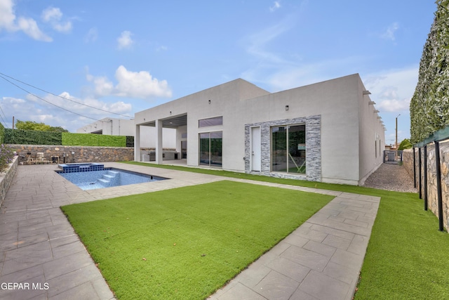 11345 Patricia Ave, El Paso, TX 79936 - view of pool with a patio, a fenced backyard, and a pool with connected hot tub