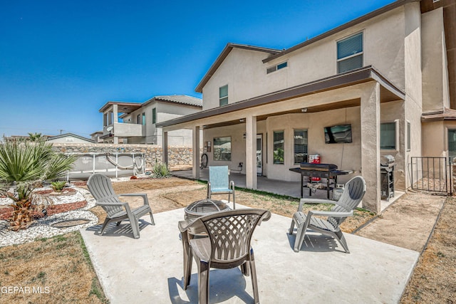12616 Blazing Star Dr, El Paso, TX 79928 - view of patio with a fire pit and area for grilling
