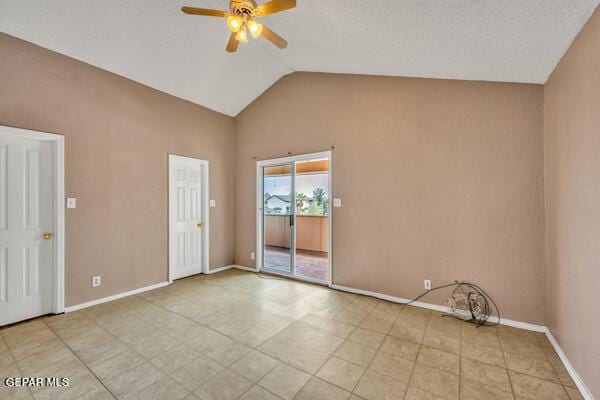 9813 La Morenita Cir, El Paso, TX 79927 - unfurnished room with ceiling fan and high vaulted ceiling
