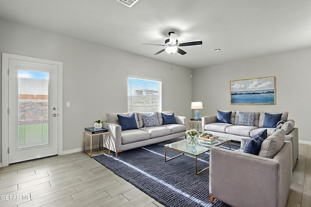 625 Paseo Dulce Ave, El Paso, TX 79928 - living area featuring ceiling fan and wood finish floors