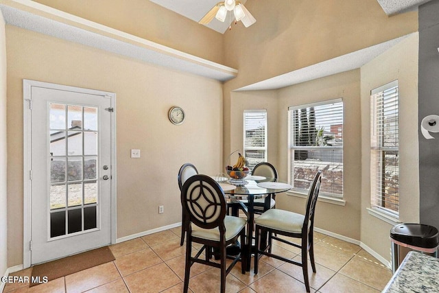 12232 Tierra Rosa Way, El Paso, TX 79938 - dining room featuring light tile patterned flooring and ceiling fan