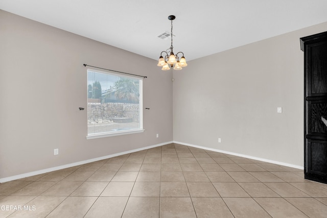 10925 Ray Mena Ln, El Paso, TX 79934 - spare room with a chandelier and light tile patterned floors