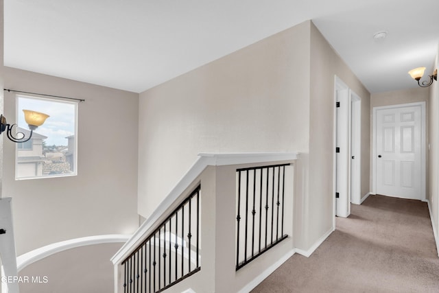 10925 Ray Mena Ln, El Paso, TX 79934 - hall featuring carpet floors and a chandelier