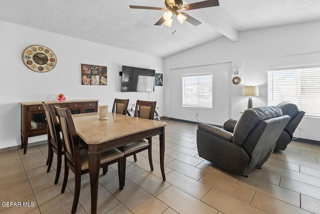 10636 Palomino St, El Paso, TX 79924 - dining area featuring a textured ceiling and ceiling fan