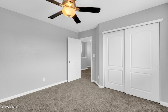 6913 Jericho Tree Dr, El Paso, TX 79934 - unfurnished bedroom featuring carpet, a closet, and ceiling fan