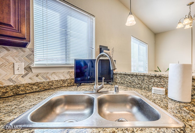 12257 Gaudi Way, El Paso, TX 79938 - kitchen view of a chandelier and decorative light fixtures