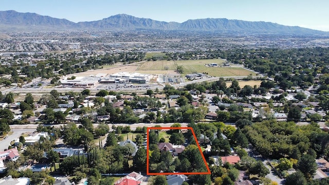 5315 Montoya Dr, El Paso, TX 79932 - aerial view of property's location featuring mountains and property parcel outlined