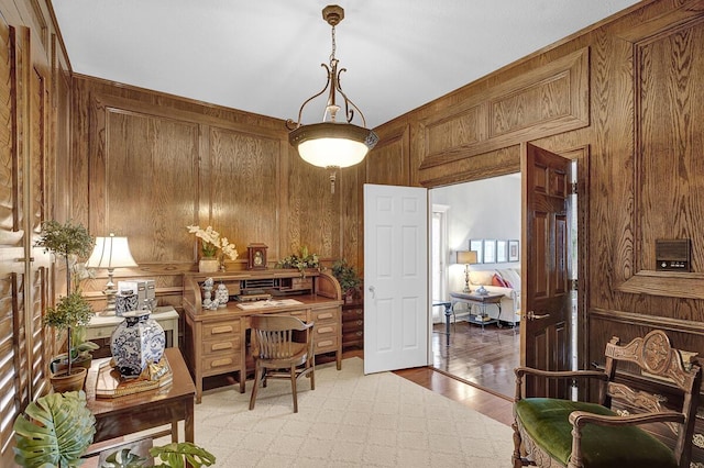 5315 Montoya Dr, El Paso, TX 79932 - office with wooden walls and light wood-type flooring