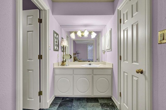 5315 Montoya Dr, El Paso, TX 79932 - bathroom featuring vanity and marble finish floors