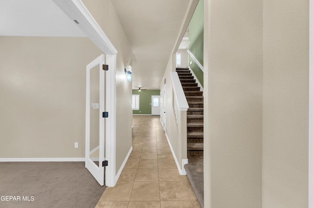 2937 Pino Triste Dr, El Paso, TX 79938 - corridor featuring stairway and light tile patterned flooring