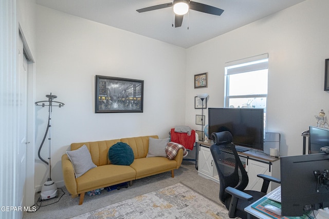 13820 Paseo De Loma Ct, Horizon City, TX 79928 - carpeted office space featuring ceiling fan