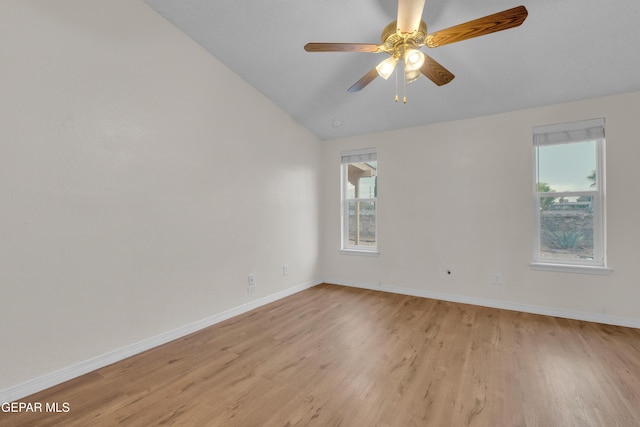 7308 Cerro Negro Dr, El Paso, TX 79912 - unfurnished room with lofted ceiling, light wood finished floors, and ceiling fan