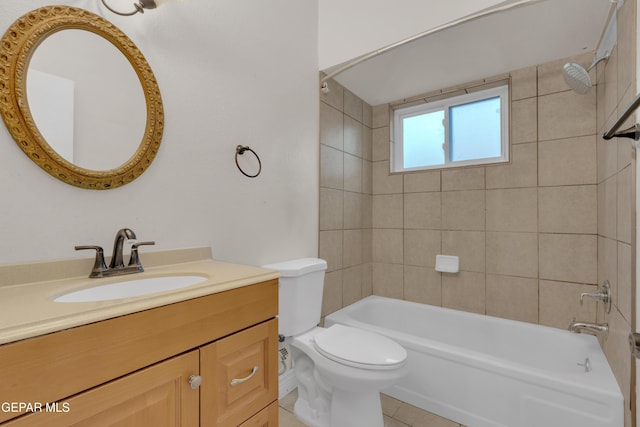7308 Cerro Negro Dr, El Paso, TX 79912 - full bathroom featuring vanity, shower / tub combination, and tile patterned flooring
