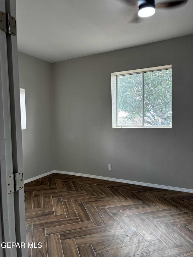 5789 Mountain Sun Dr, El Paso, TX 79938 - spare room featuring baseboards and a ceiling fan
