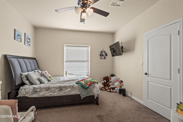 10728 Regina Dr, Socorro, TX 79927 - bedroom with carpet and a ceiling fan