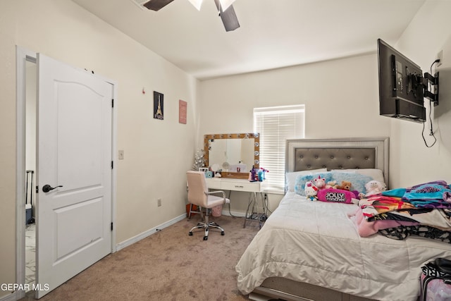 10728 Regina Dr, Socorro, TX 79927 - carpeted bedroom with ceiling fan and baseboards