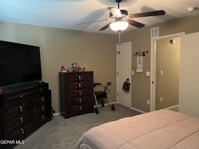 11128 Colbert Coldwell Ln, Socorro, TX 79927 - carpeted bedroom featuring a ceiling fan and baseboards