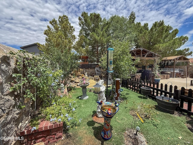 14177 Spanish Point Dr, El Paso, TX 79938 - view of yard featuring a jacuzzi and a gazebo