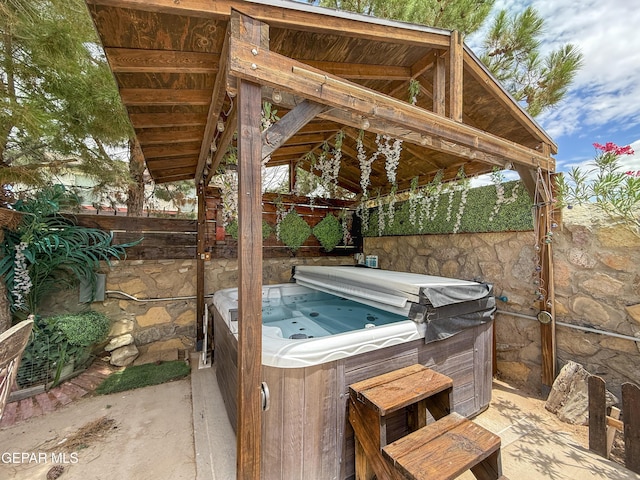 14177 Spanish Point Dr, El Paso, TX 79938 - view of patio / terrace with a hot tub