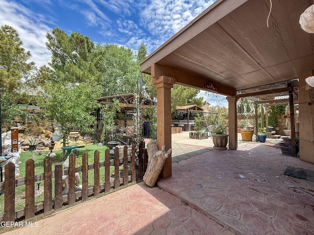 14177 Spanish Point Dr, El Paso, TX 79938 - view of patio / terrace featuring a gazebo